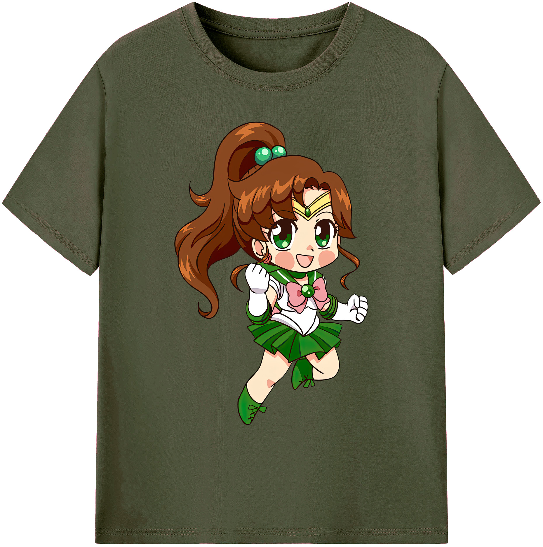 （画像用） 美少女戦士セーラームーン 木野 まこと きの まこと Sailor Moon Kino Makoto （セーラージュピター；Sailor Jupiter） 綿100％ メンズ半袖Tシャツ｜肌触りやわらか＆通気性
